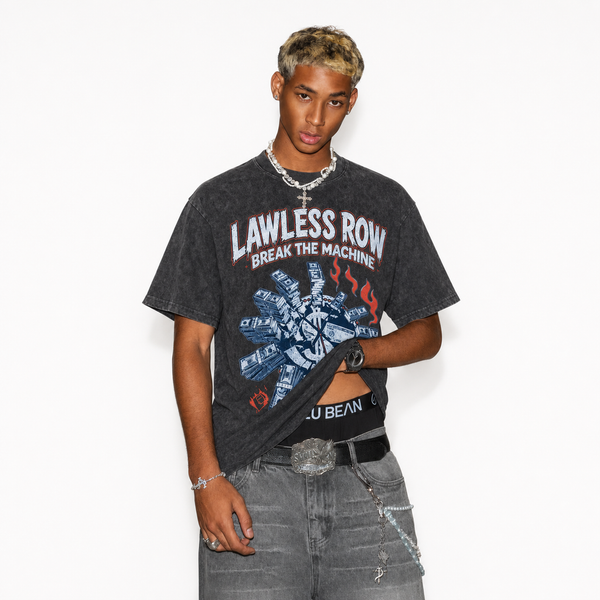 LAWLESSROW Break The Machine Dollar Wheel Graphic Tee - hover