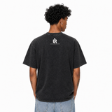Vintage Acid Wash Dancing Alone In Cosmos Swirl Space Fluid Dancer Silhouette Graphic Oversized Dream Street T-Shirt