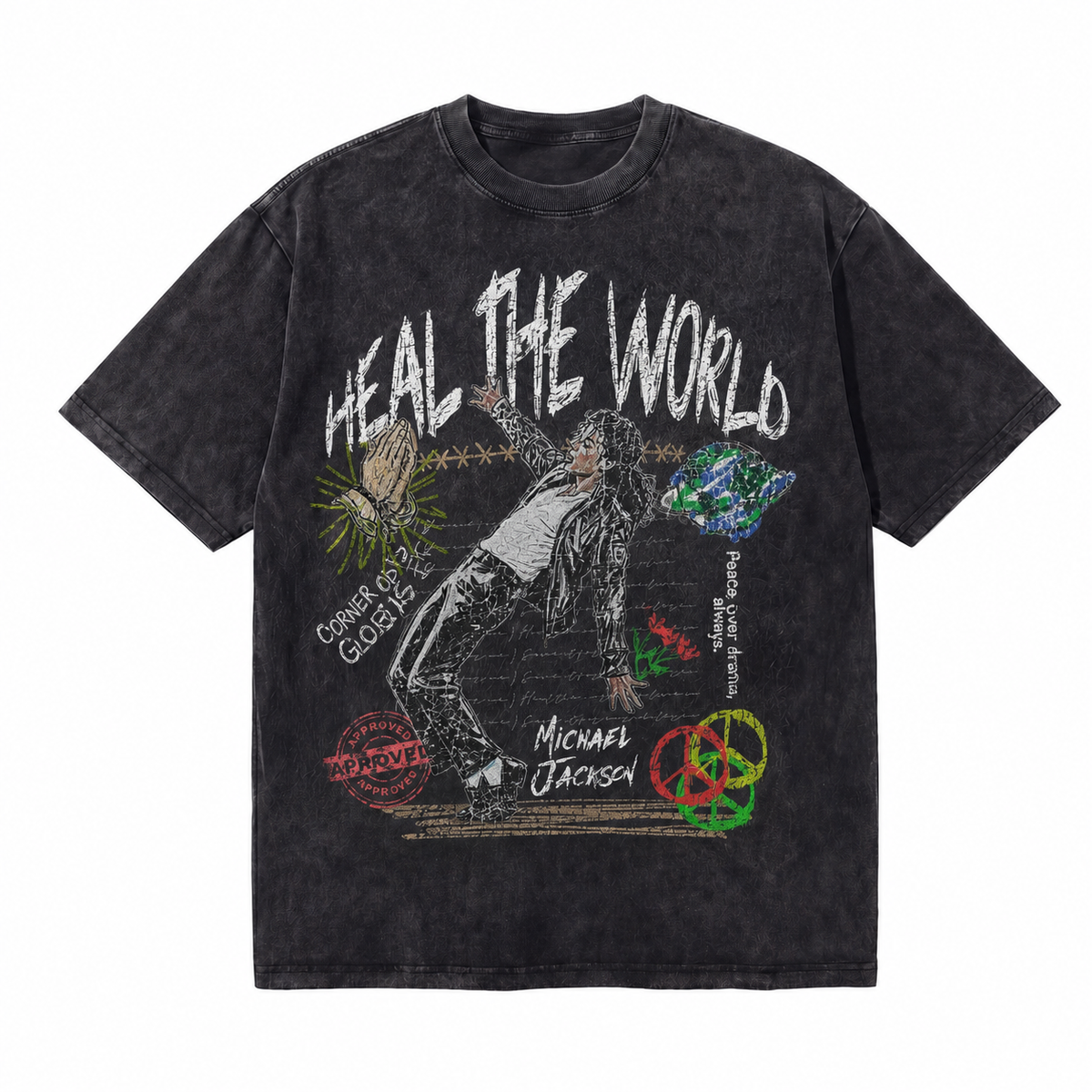 LAWLESSROW Heal The World Michael Jackson Dance Vintage Tee