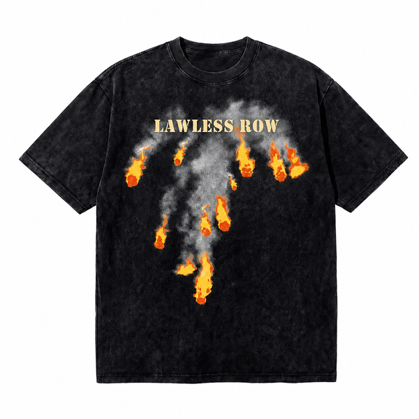 LAWLESSROW Cascading Falling Fire Smoke Meteor Vintage Tee