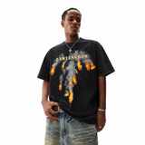 LAWLESSROW Cascading Falling Fire Smoke Meteor Vintage Tee