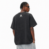 LAWLESSROW F & K Two Rabbit Silhouette Hidden Slogan Vintage Tee