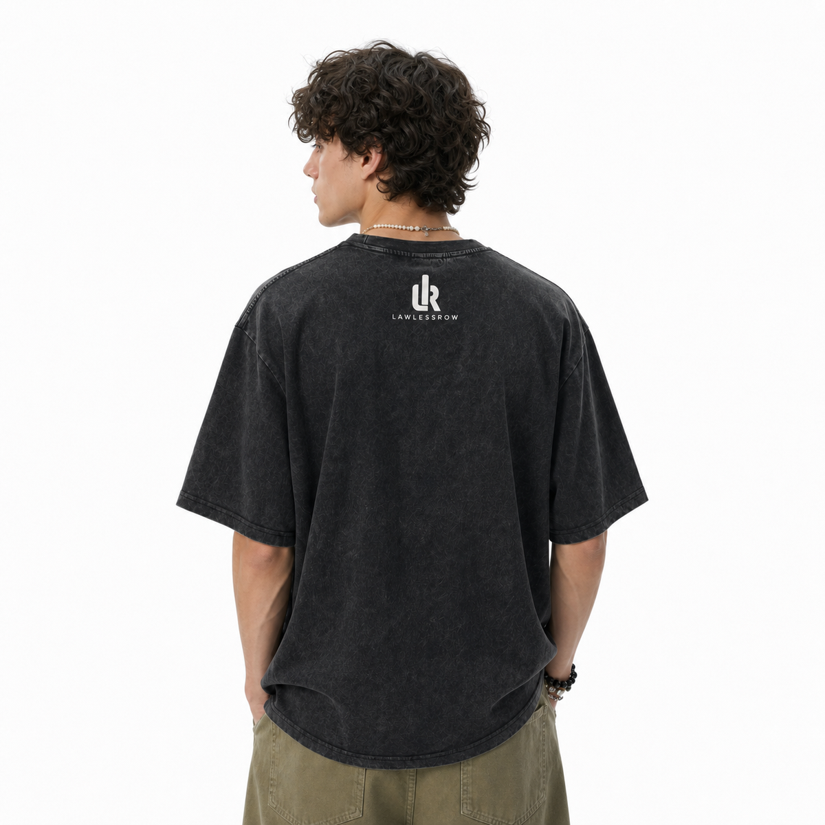 LAWLESSROW Teach Peace Halo Devil Arrow Contrast Text Vintage Tee