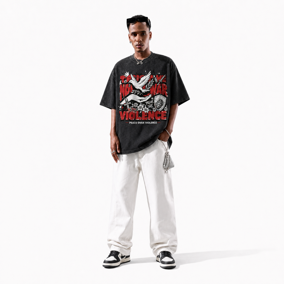 LAWLESSROW Peace Dove No War Break The Violence Vintage Tee