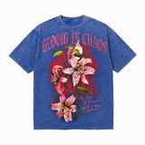 LAWLESSROW Bloom In Chaos Tee  Vintage Washed Streetwear