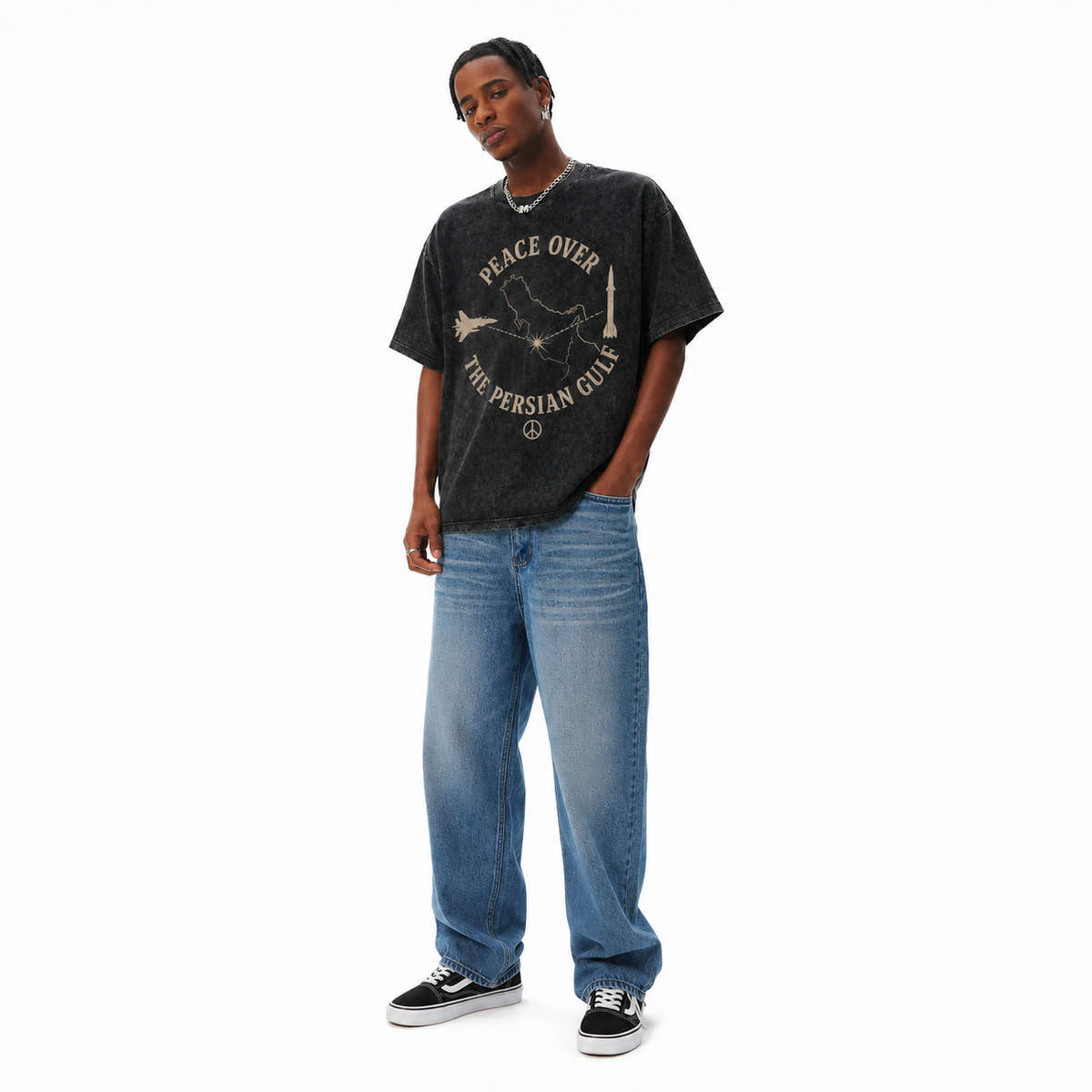 LAWLESSROW Peace Over The Persian Gulf Anti War Vintage Tee