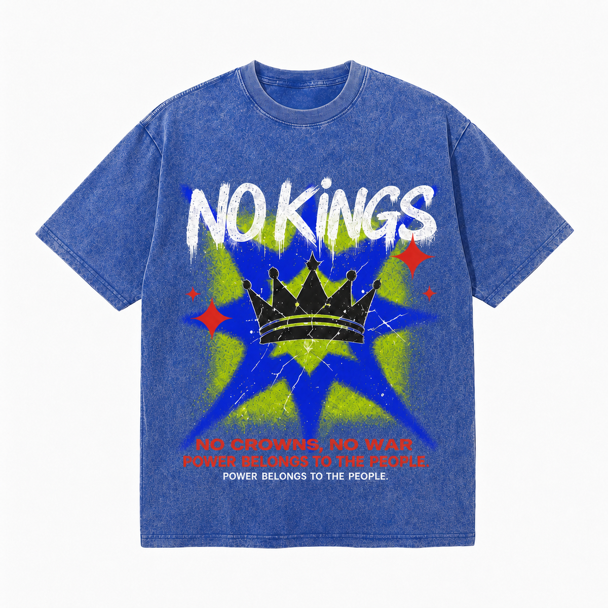 LAWLESSROW No Kings Graffiti Crown Vintage Protest Tee
