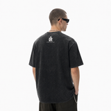 LAWLESSROW Thermal Heatmap Skull Brand Thrash Font Vintage Washed Tee
