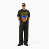 LAWLESSROW Thermal Heatmap Skull Brand Thrash Font Vintage Washed Tee