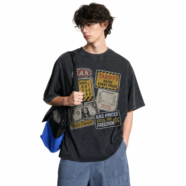 LAWLESSROW Gas Prices Steal The Freedom Inflation Vintage Protest Tee - hover
