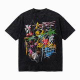 LAWLESSROW Metal Spike Chaos Collage Vintage Washed Tee