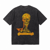 LAWLESSROW Cracked Skull Graphic Vintage Tee