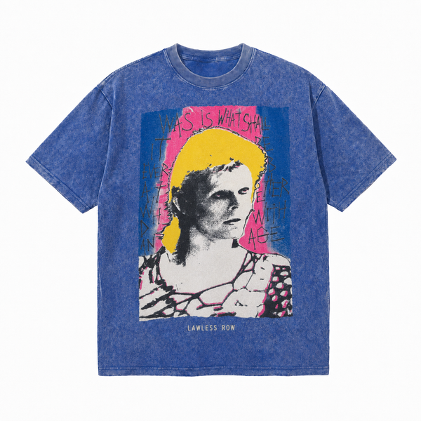 LAWLESSROW Pop Portrait Vintage Acid Wash Tee