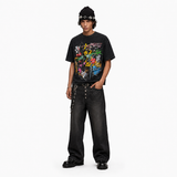 LAWLESSROW Metal Spike Chaos Collage Vintage Washed Tee