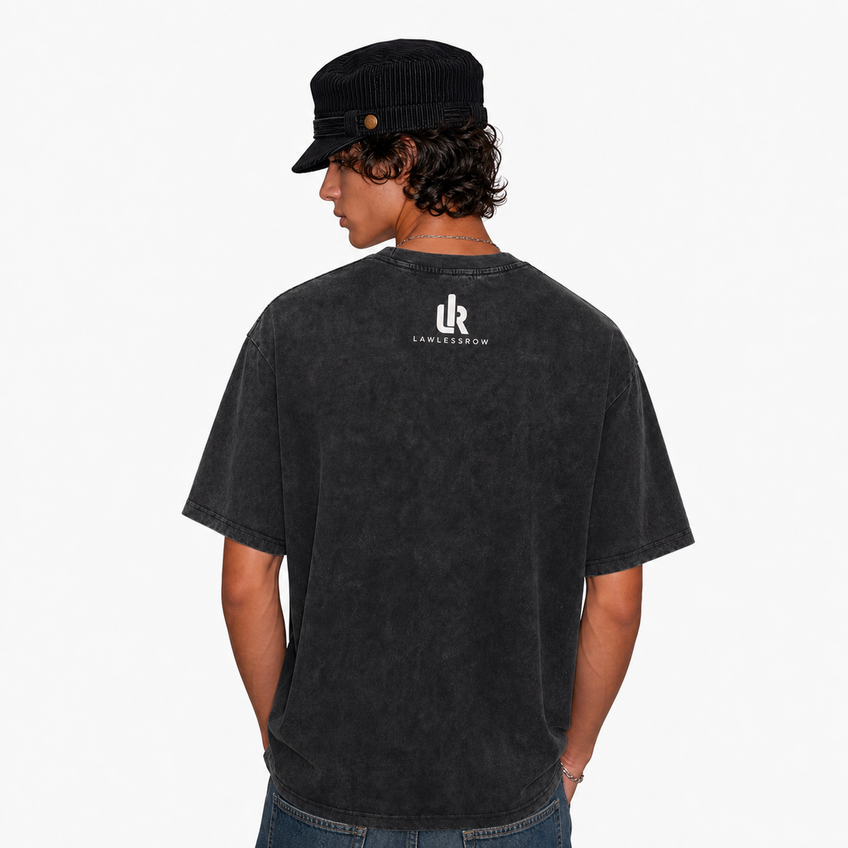 LAWLESSROW Bad Influence Devil Skeleton Earth Vintage Washed Tee