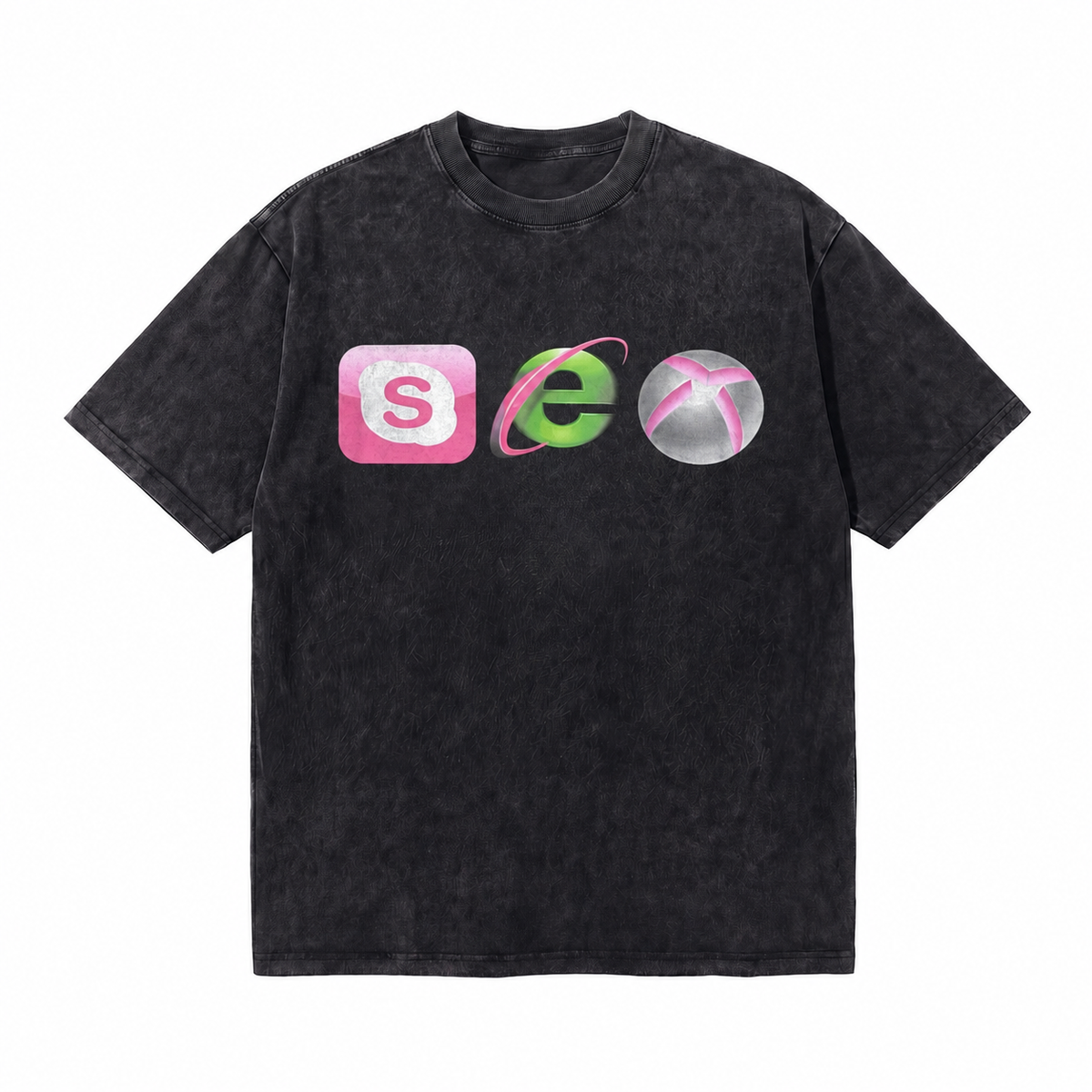 LAWLESSROW Sphere Icons Vintage Acid Wash Tee