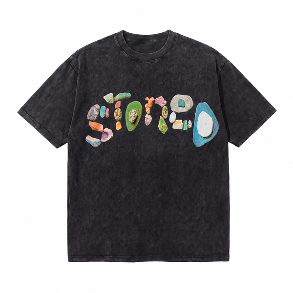 LAWLESSROW Stoned Stones Vintage Acid Wash Tee