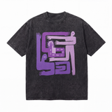 LAWLESSROW Abstract Figures Vintage Acid Wash Tee
