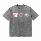 LAWLESSROW Sphere Icons Vintage Acid Wash Tee
