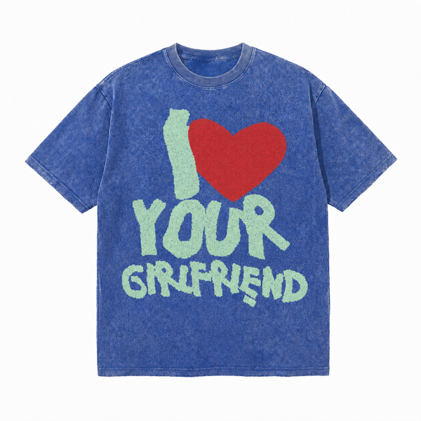LAWLESSROW I Love Your Girlfriend Vintage Acid Wash Tee
