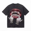 LAWLESSROW Grillz Hands Vintage Acid Wash Tee