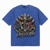 LAWLESSROW Claw Crosses Vintage Acid Wash Tee