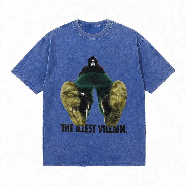 LAWLESSROW The Illest Villain Vintage Acid Wash Tee