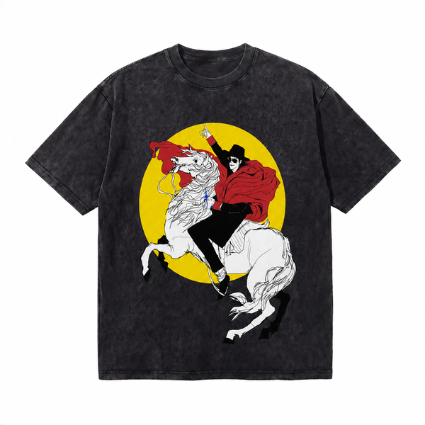 LAWLESSROW Rearing Horse Icon Red Cape Vintage Tee