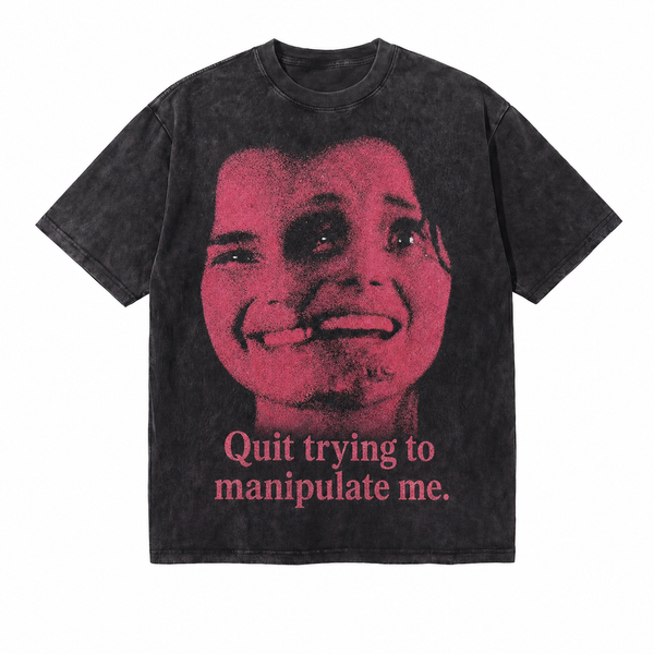 LAWLESSROW Manipulation Quote Vintage Acid Wash Tee