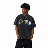 LAWLESSROW Stoned Stones Vintage Acid Wash Tee