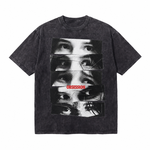 LAWLESSROW Obsession Collage Vintage Acid Wash Tee
