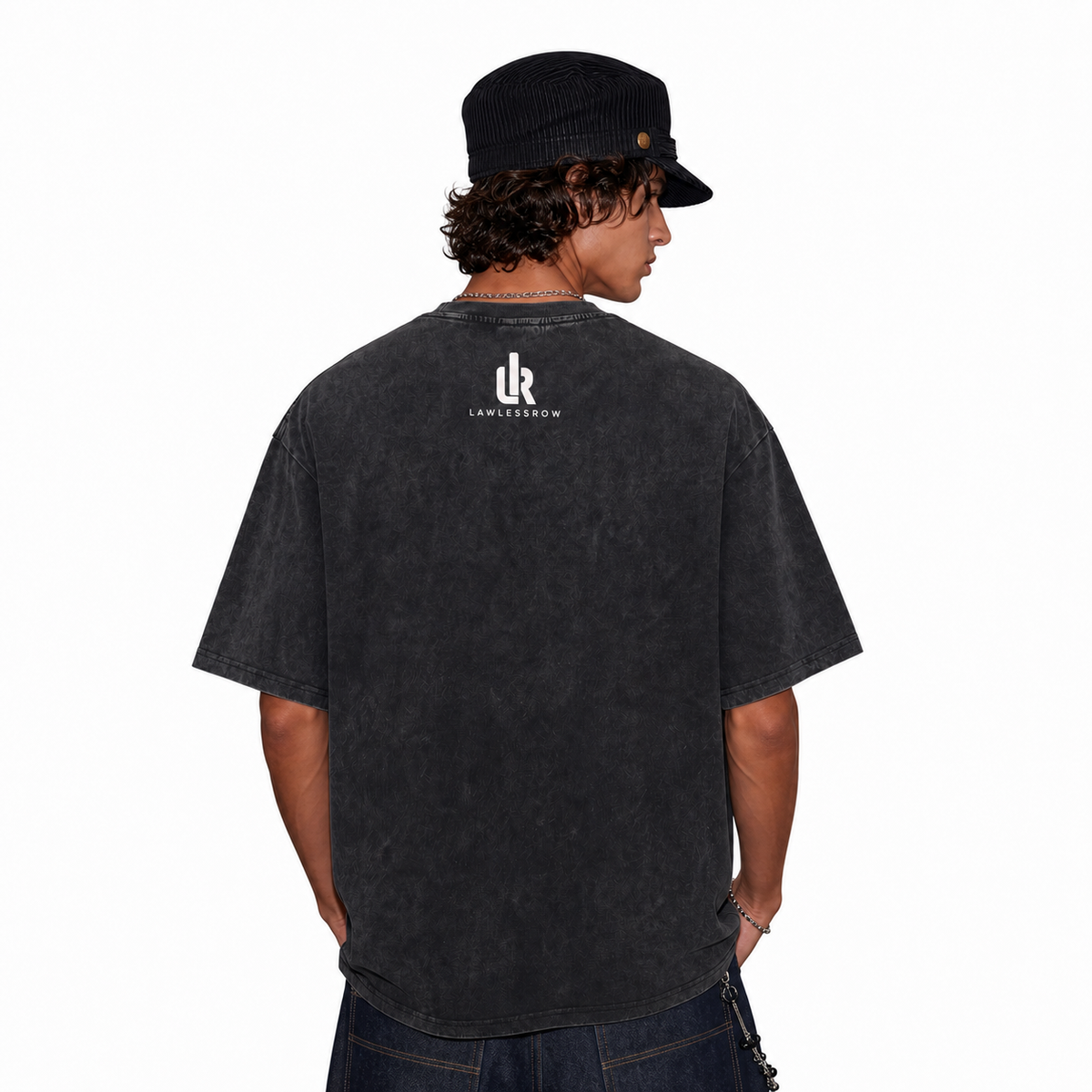 LAWLESSROW Abstract Figures Vintage Acid Wash Tee