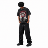 LAWLESSROW Grillz Hands Vintage Acid Wash Tee