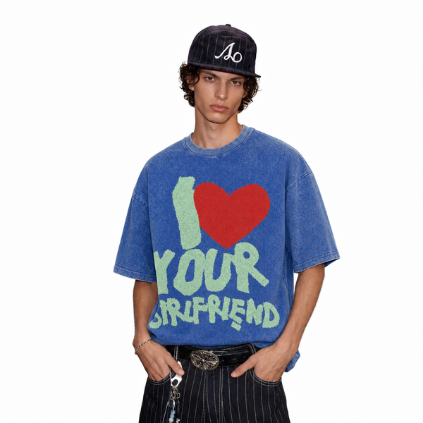 LAWLESSROW I Love Your Girlfriend Vintage Acid Wash Tee - hover