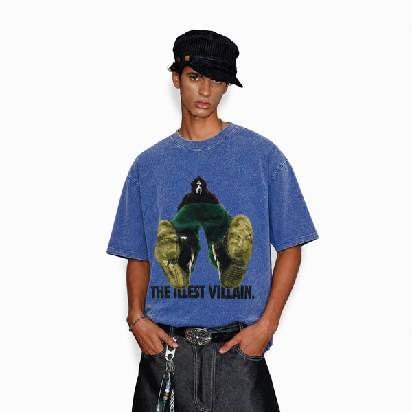 LAWLESSROW The Illest Villain Vintage Acid Wash Tee - hover
