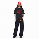 LAWLESSROW Red Dollar Eye Vintage Acid Wash Tee