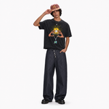 LAWLESSROW Star Chain Vintage Acid Wash Tee