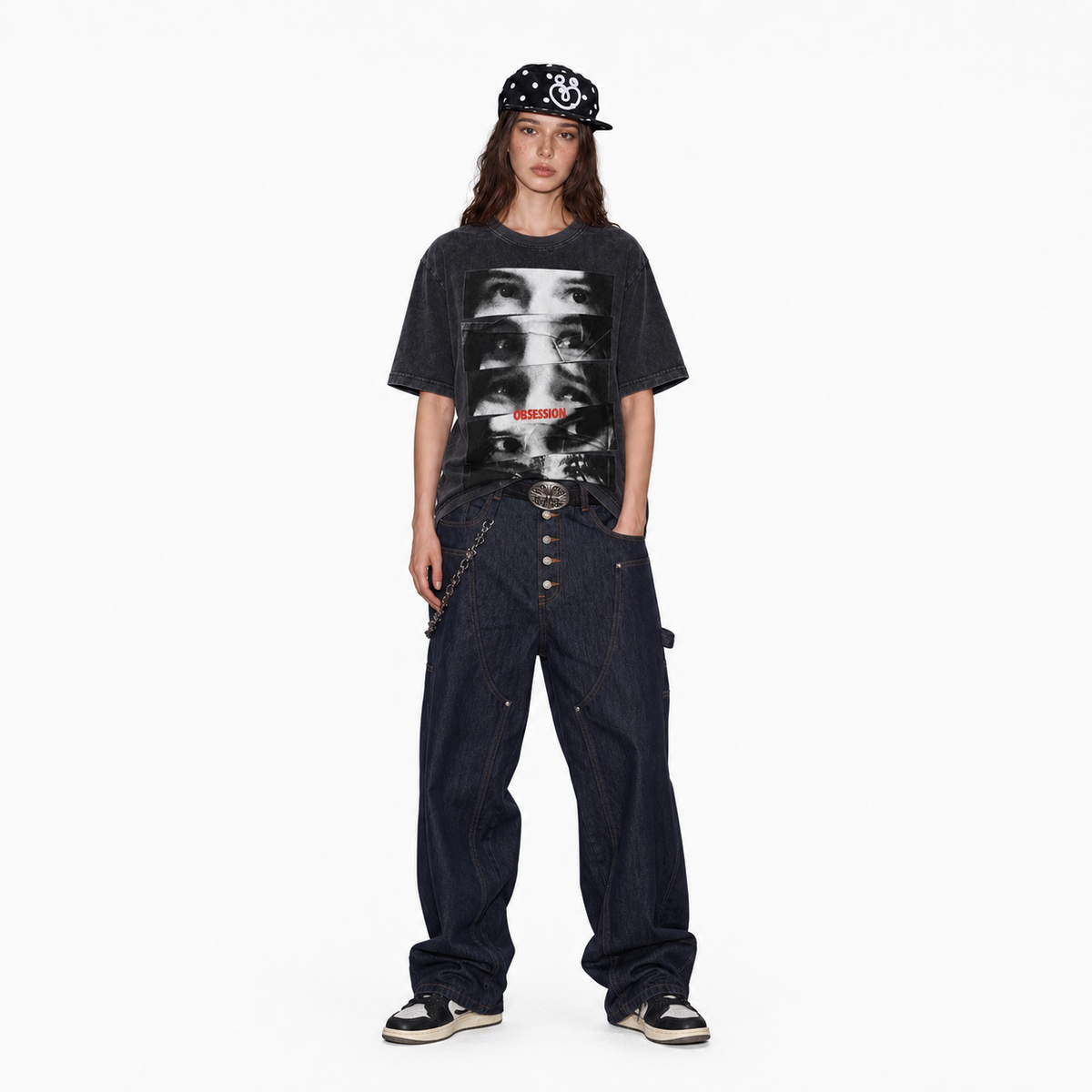 LAWLESSROW Obsession Collage Vintage Acid Wash Tee