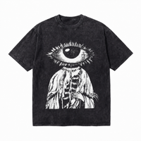 LAWLESS ROW All-Seeing Eye Skeleton Etching Vintage Washed Tee