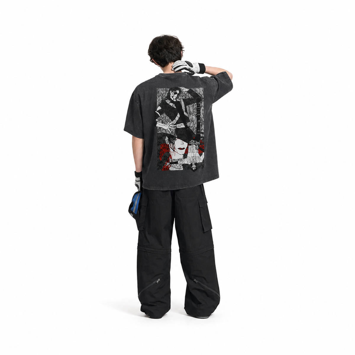 LAWLESSROW Michael Jackson Retro Monotone Collage Vintage Tee