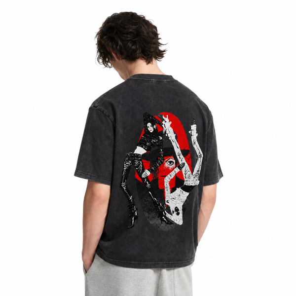 LAWLESSROW Red Moon Pop Icon Collage Vintage Tee - hover
