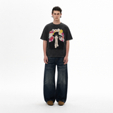 LAWLESSROW Retro Pop Icon Floral Portrait Vintage Tee