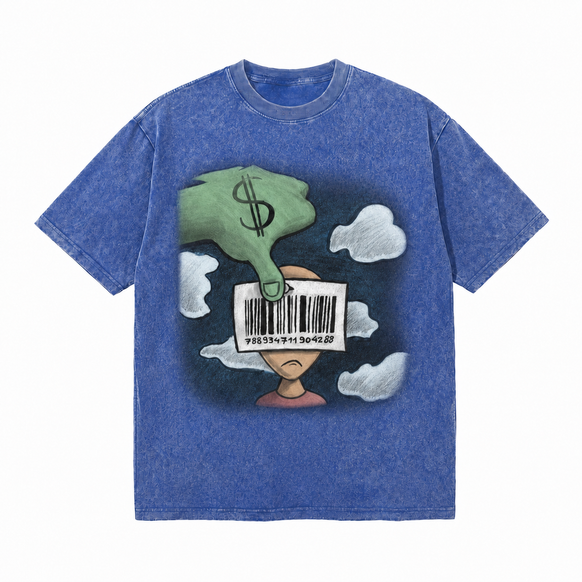 LAWLESSROW Anti-Consumerism Cartoon Washed Street T-Shirt