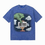 LAWLESSROW Anti-Consumerism Cartoon Washed Street T-Shirt