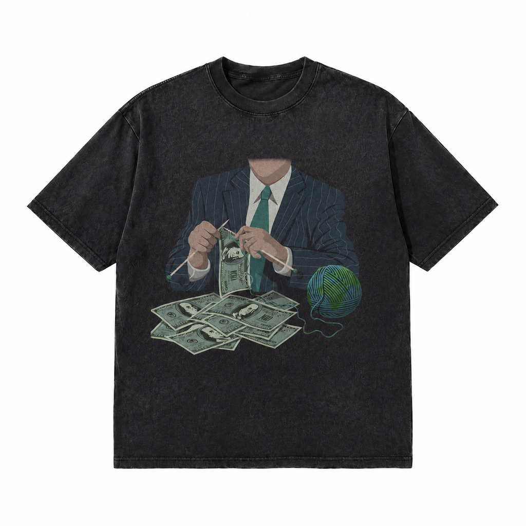 LAWLESS ROW Surreal Money Knitter Vintage Washed Tee
