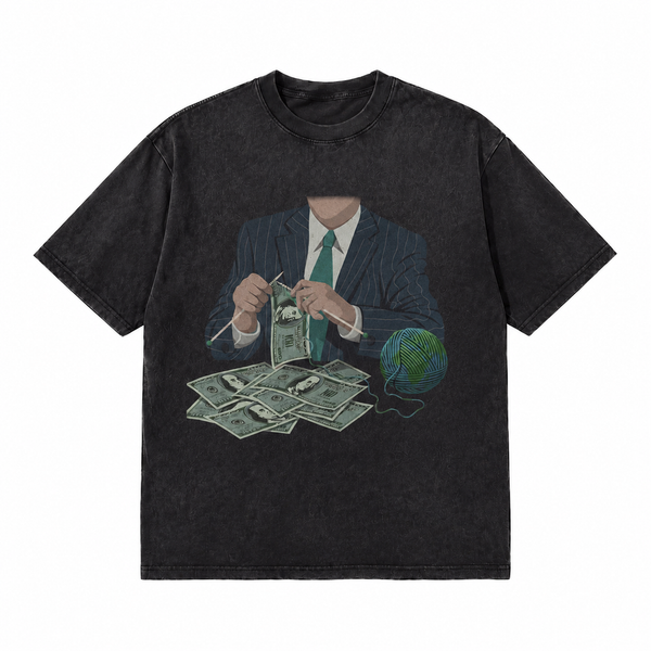 LAWLESS ROW Surreal Money Knitter Vintage Washed Tee