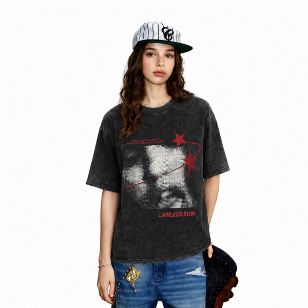 LAWLESSROW Halftone Portrait Star Graphic Vintage Tee - hover