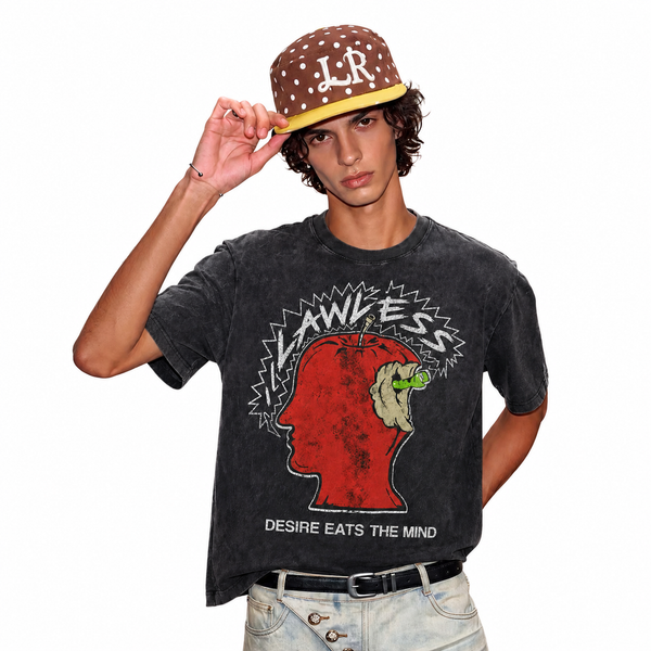 LAWLESSROW Desire Eats The Mind Apple Head Vintage Tee - hover