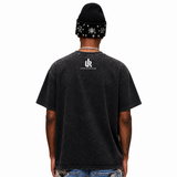 LAWLESS ROW Smiley Helmet Gold Grillz Skull Vintage Washed Tee