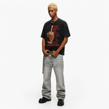 LAWLESS ROW Middle Finger Bling Graphic Vintage Washed Tee